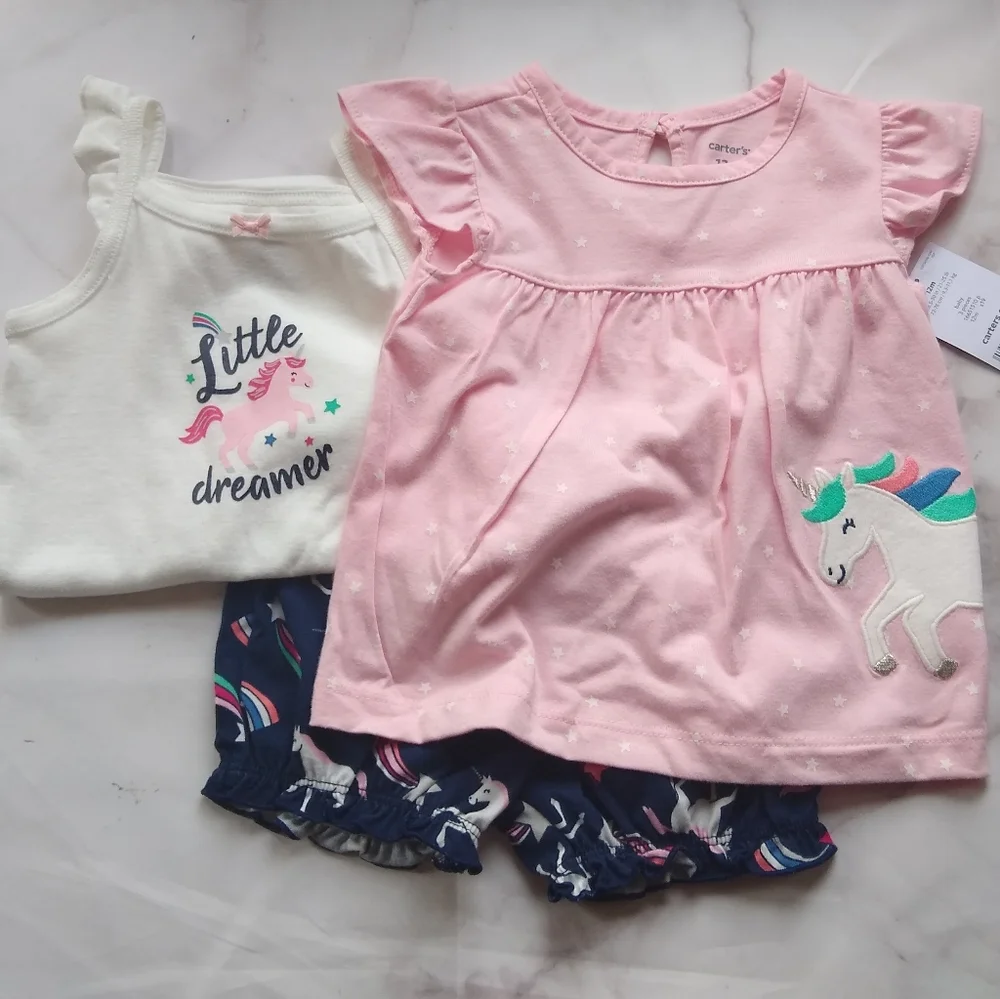 Carter's 3 Piece Unicorn Set 12 months